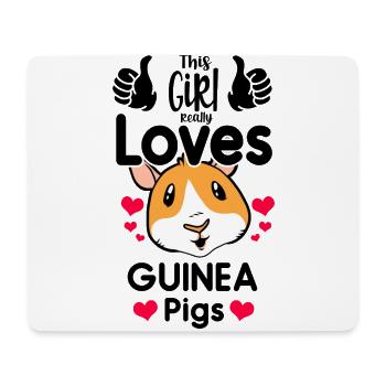 This Girl Really Loves Guinea Pigs Animal Lover Pe - Mousepad (Querformat) - Weiß - Vorne