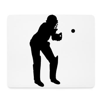 Receveur de cricket en action - Tapis de souris (format paysage) - blanc - Devant