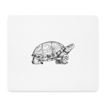Tortue Turtle cadeau dessiné - Tapis de souris (format paysage) - blanc - Devant