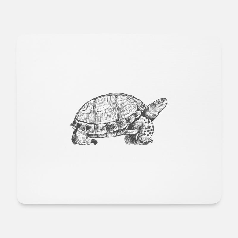 Schildkröte Turtle Geschenk Gezeichnet - Mousepad (Querformat) - Weiß