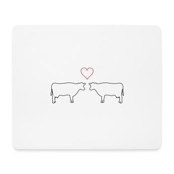 amour de vache - Tapis de souris (format paysage) - blanc - Devant