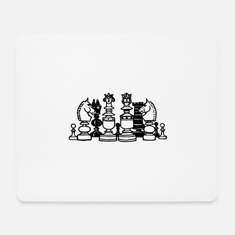 Schach - Mousepad (Querformat) - Weiß