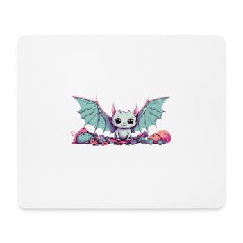 Gothic Kawaii Bat Anime Manga Design - Mouse Pad (horizontal) - white - Front