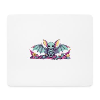 Kawaii Anime Goth Bat Pastel Aesthetic - Mouse Pad (horizontal) - white - Front
