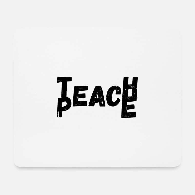 Teach Peace - Mousepad (Querformat) - Weiß