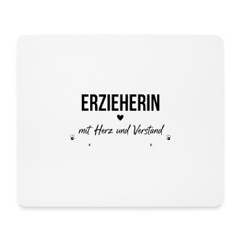 Erzieherin mit Herz und Verstand Geschenk  - Mousepad (Querformat) - Weiß - Vorne