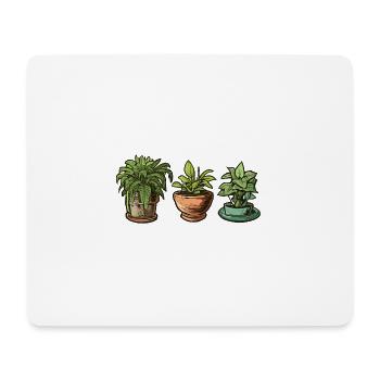 Zimmerpflanze / Topfpflanze / Dekoration / Topf - Mousepad (Querformat) - Weiß - Vorne