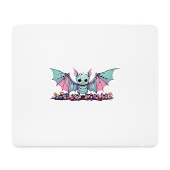 Pastel Gothic Bat Kawaii Halloween Design - Mouse Pad (horizontal) - white - Front