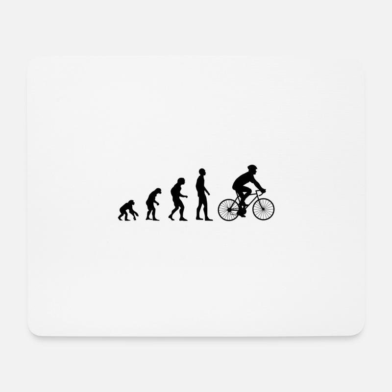 Evolution Radfahrer - Mousepad (Querformat) - Weiß