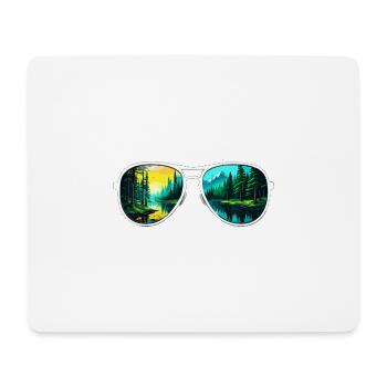 Sonnenbrille / Reflektion / Wald / Spiegelung - Mousepad (Querformat) - Weiß - Vorne