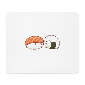 Kawaii Sushi Hug Love Valentine's Day Sushi Hug - Mouse Pad (horizontal) - white - Front