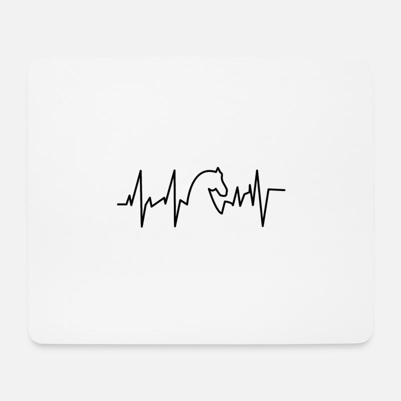 Heartbeat Horse - Herzschlag Pferd - Mousepad (Querformat) - Weiß