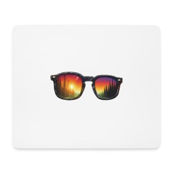Sonnenbrille / Reflektion / Wald / Spiegelung - Mousepad (Querformat) - Weiß - Vorne
