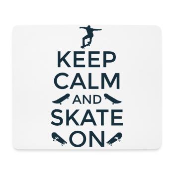 Patineurs Keep Calm Et Skate on Skateboard - Tapis de souris (format paysage) - blanc - Devant