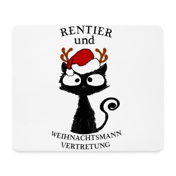 Katze, Weihnachten lustig - Mousepad (Querformat) - Weiß - Vorne