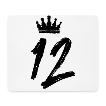 12 Zahl Krone - Mousepad (Querformat) - Weiß - Vorne