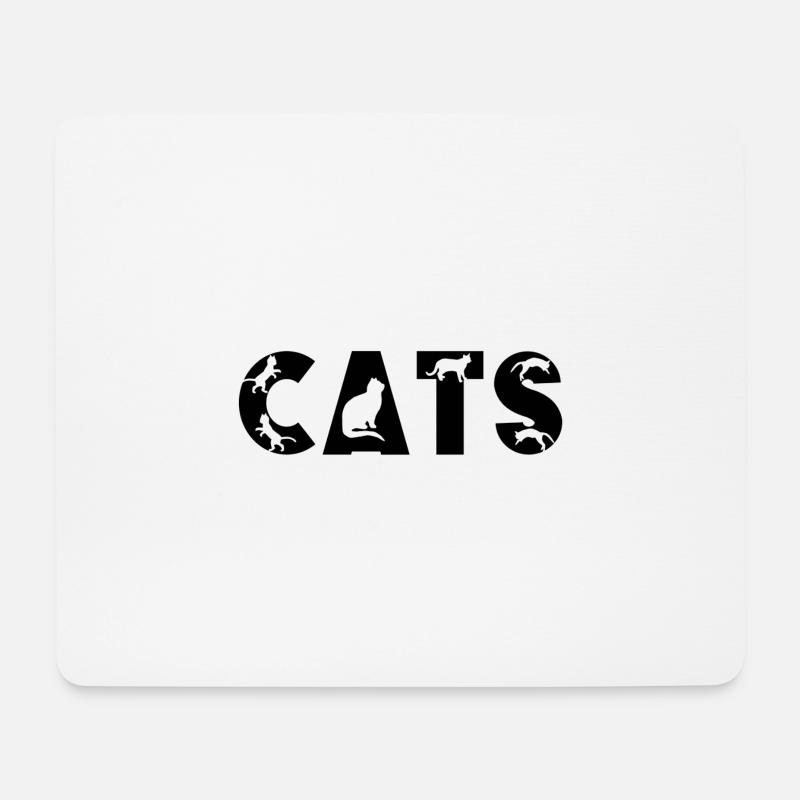 Lustige Katzen in Buchstaben - Mousepad (Querformat) - Weiß