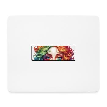 Woman / Pretty / Portrait / Colorful Hair / Model - Mouse Pad (horizontal) - white - Front