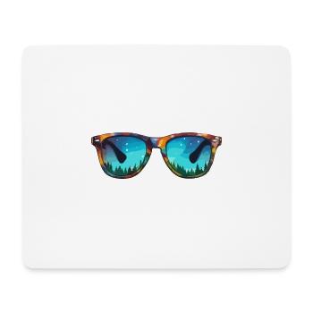 Sonnenbrille / Reflektion / Wald / Spiegelung - Mousepad (Querformat) - Weiß - Vorne