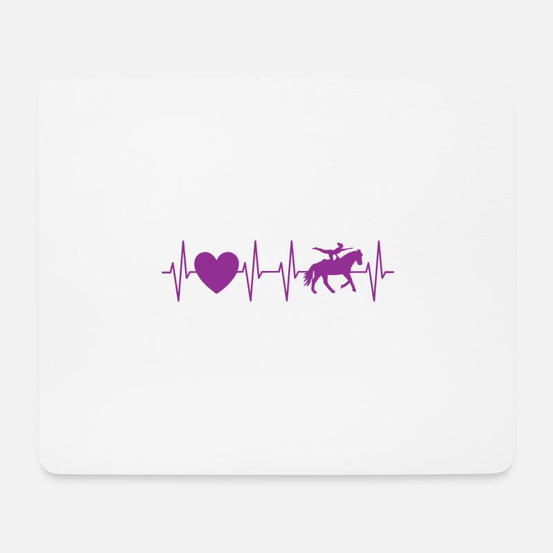Volti Herzschlag lila - Voltigierer Geschenk - Mousepad (Querformat) - Weiß