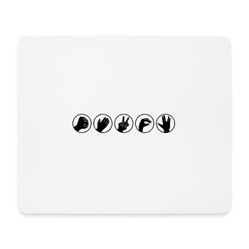 Stein Papier Schere Echse Spock Nerdy Design TBBT - Mousepad (Querformat) - Weiß - Vorne