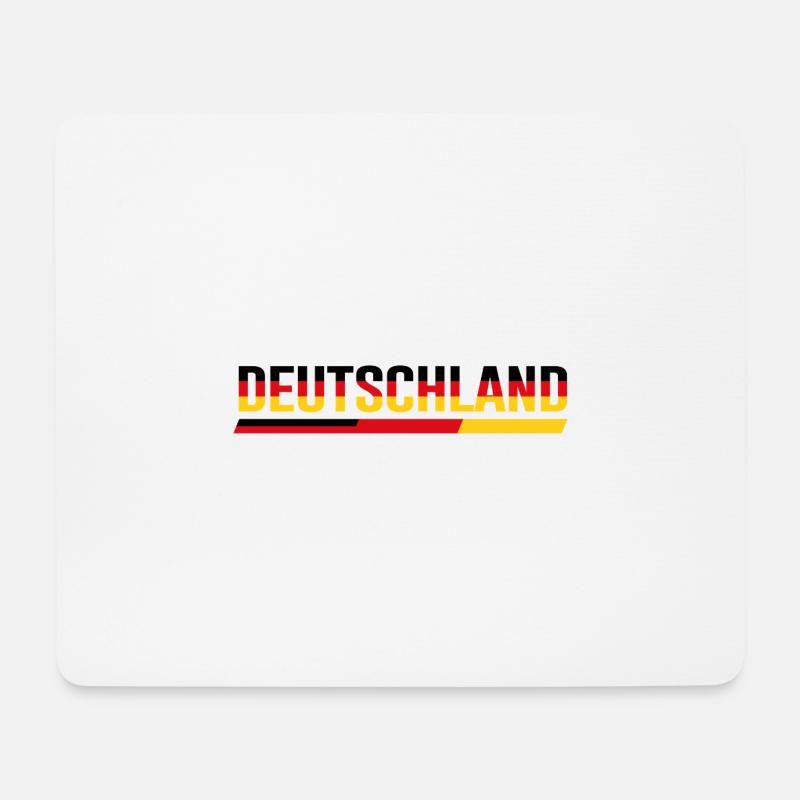 DEUTSCHLAND – Klassischer Flaggen-Schriftzug - Mousepad (Querformat) - Weiß