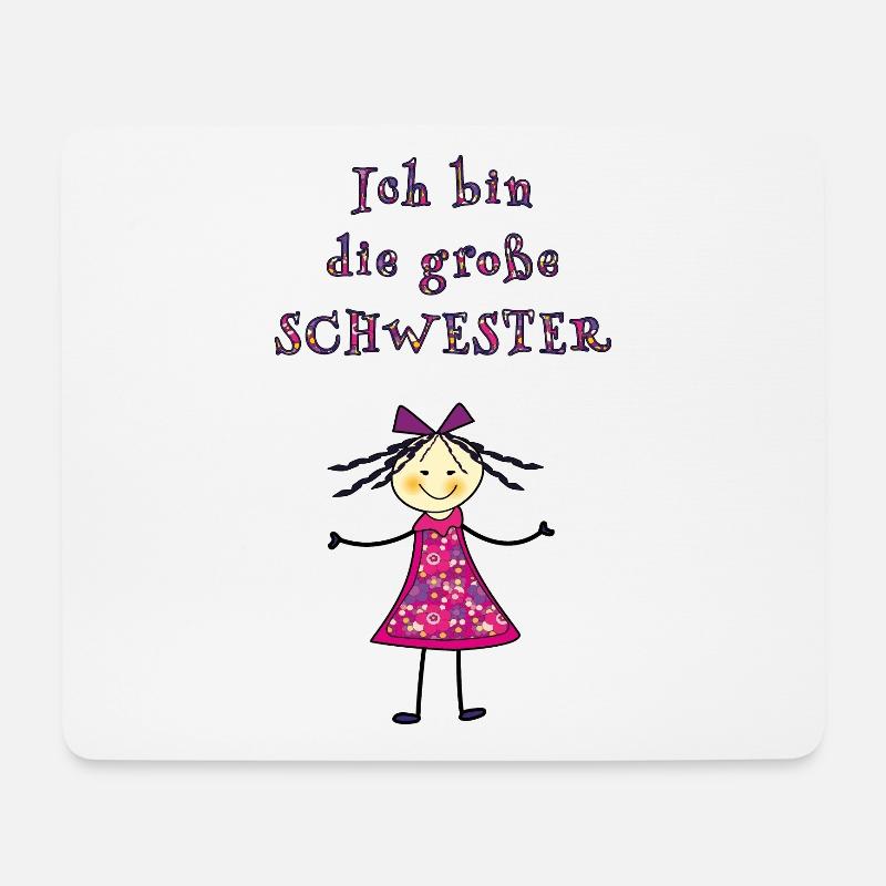 die große Schwester - Mousepad (Querformat) - Weiß