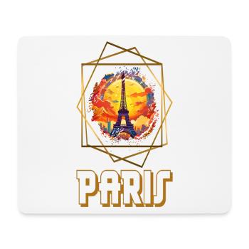 Paris, Tour Eiffel, France, Ville, Horizon, Art - Tapis de souris (format paysage) - blanc - Devant