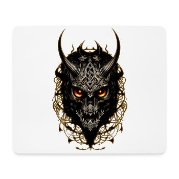 Kopf mit Hörnern - Mousepad (Querformat) - Weiß - Vorne
