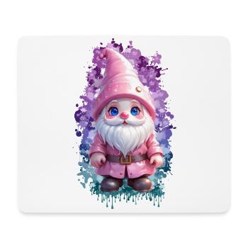 Gnome d’hiver rose avec fond SplashArt - Tapis de souris (format paysage) - blanc - Devant