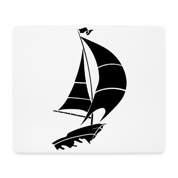 Segelboot Segelyacht Meer Silhouette - Mousepad (Querformat) - Weiß - Vorne