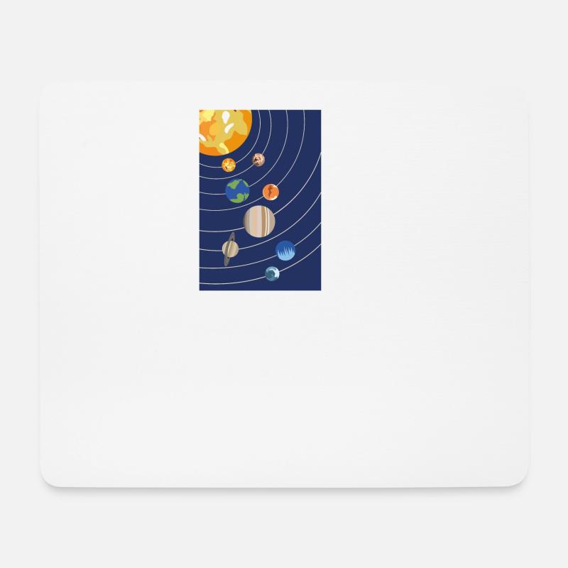Solar system sun planets orbits - Mouse Pad (horizontal) - white