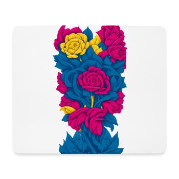 Blumen (blau, rot, gelb) - Mousepad (Querformat) - Weiß - Vorne