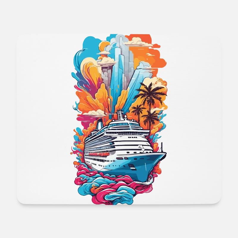 Kreuzfahrt Traum Meer & Luxus Schifffahrt - Mousepad (Querformat) - Weiß