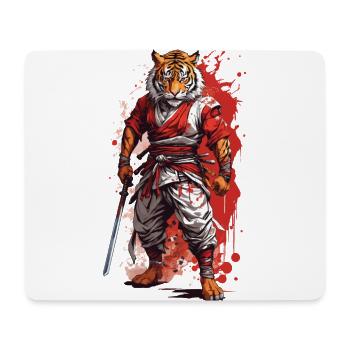 Tiger Samurai Warrior Ninja Aesthetic Oni Yokai - Mouse Pad (horizontal) - white - Front