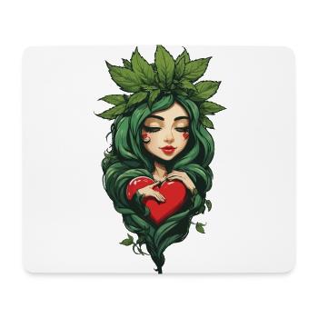 Pflanzenblätter Girl Herz Tattoo Streetwear - Mousepad (Querformat) - Weiß - Vorne