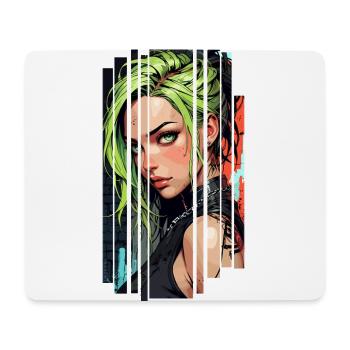 Cyber femme Urban city - Tapis de souris (format paysage) - blanc - Devant