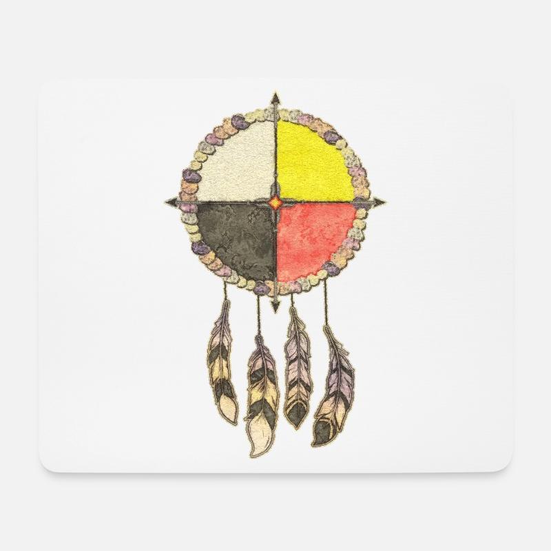 Native Americans Medicine Wheel - Dreamcatcher 3 - Mousepad (Querformat) - Weiß