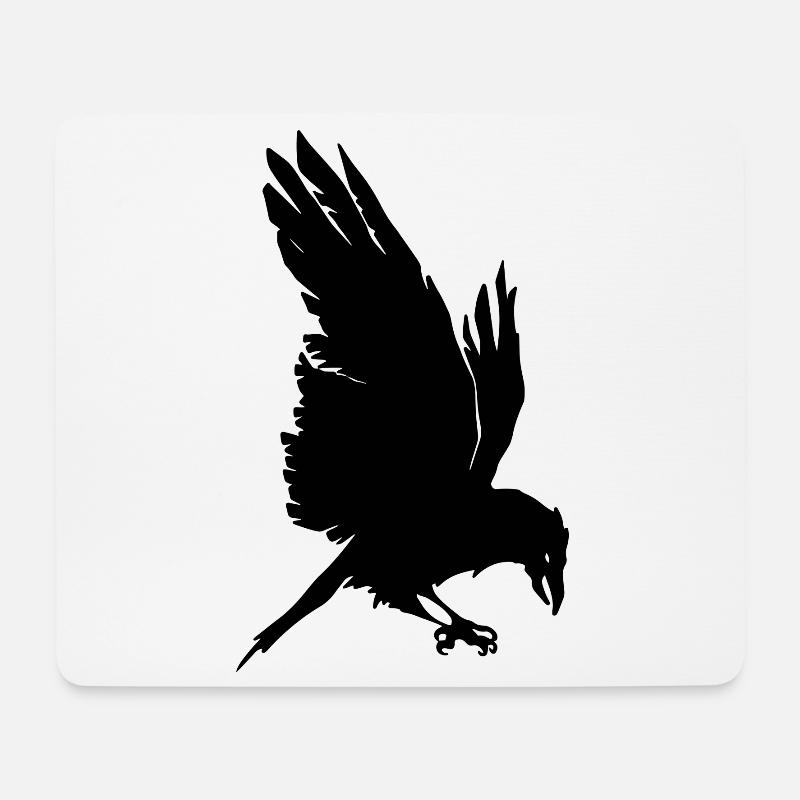 Krähe - Mousepad (Querformat) - Weiß