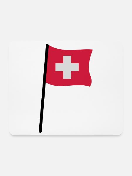 Schweizer Flagge - Mousepad (Querformat) - Weiß