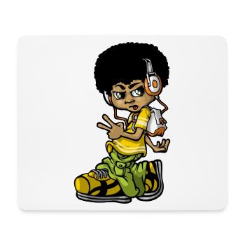 Weinlese-Hip-Hop-b-boy - Mousepad (Querformat) - Weiß - Vorne