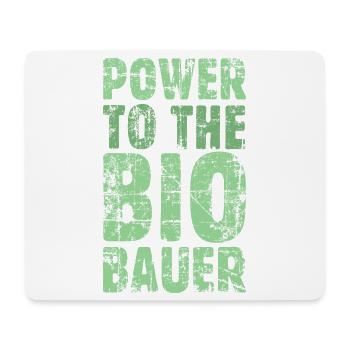 Power to the Biobauer Bio Grün Hell - Mousepad (Querformat) - Weiß - Vorne