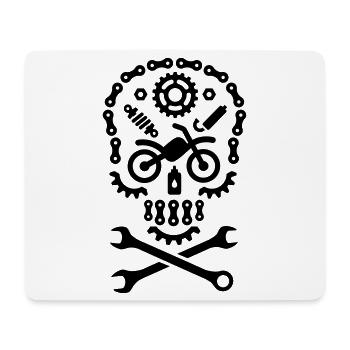 Halloween MotoCross Skull Dirt Bike Motorcycle - Mouse Pad (horizontal) - white - Front