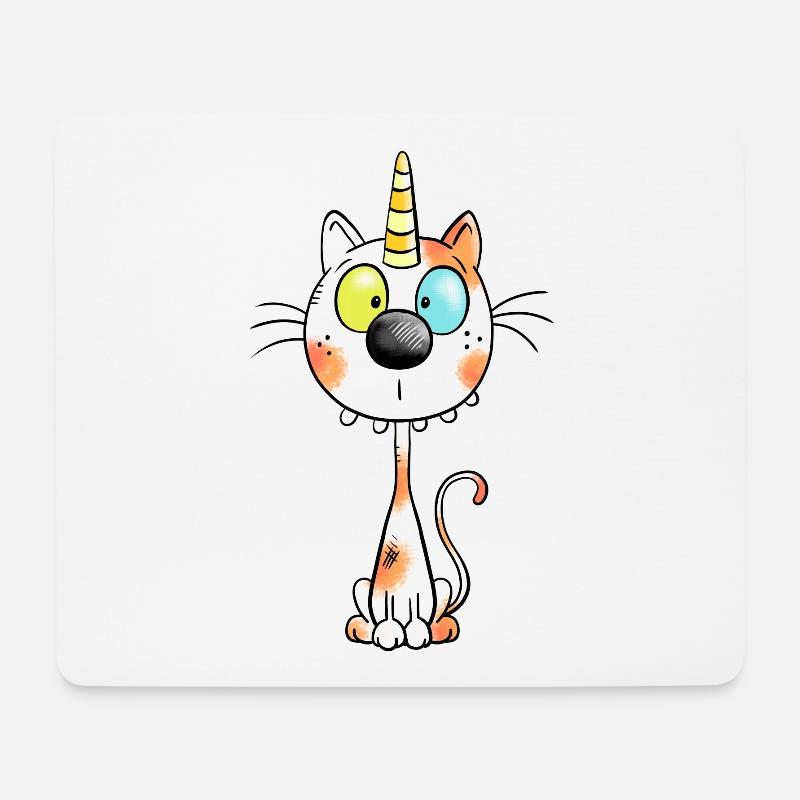 Katzecorn - Mousepad (Querformat) - Weiß
