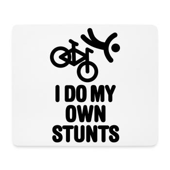I do my own stunts mountain bike MTB ATB biking - Mouse Pad (horizontal) - white - Front