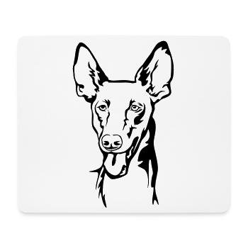 Pharaoh dog (Kelb-tal Fenek) head - Mouse Pad (horizontal) - white - Front