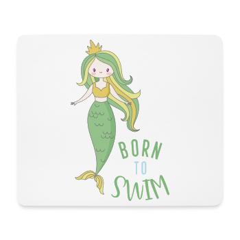 Born to swim - Tapis de souris (format paysage) - blanc - Devant
