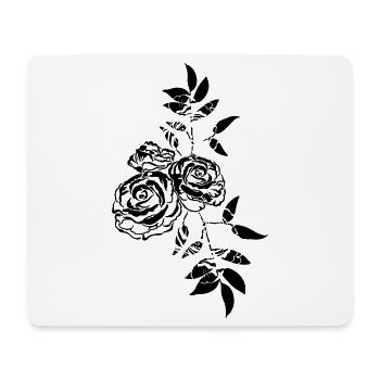 Rose Flowers Leaves - Mouse Pad (horizontal) - white - Front