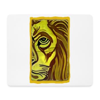 Löwen-Porträt im Gelb-Braun Stil Lion Portrait - Mousepad (Querformat) - Weiß - Vorne
