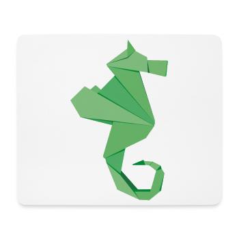 abstrakte Seepferdchen Abzeichen im Origami-Style - Mousepad (Querformat) - Weiß - Vorne